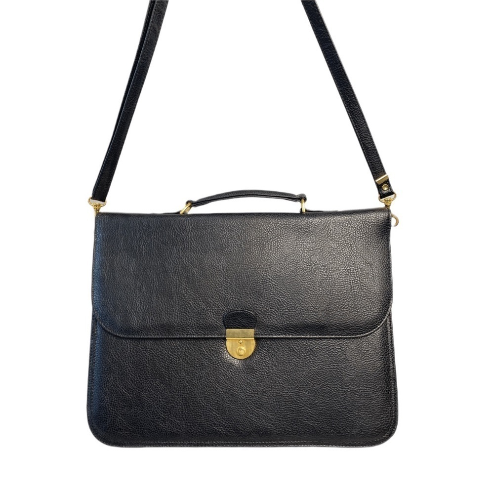 NWOT Black Leather Classic Briefcase